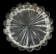 Heisey Crystal Glass Bowl Antique with Brass Lid Vintage Flower on Top