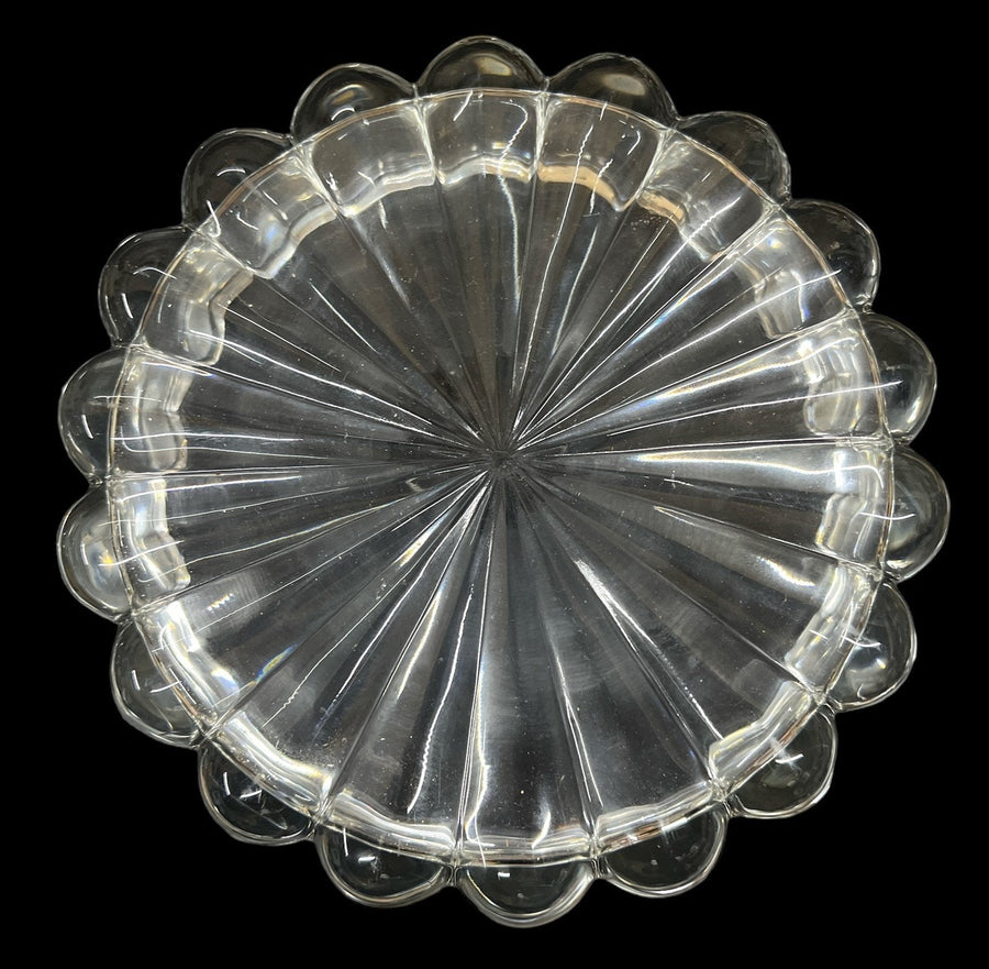 Heisey Crystal Glass Bowl Antique with Brass Lid Vintage Flower on Top