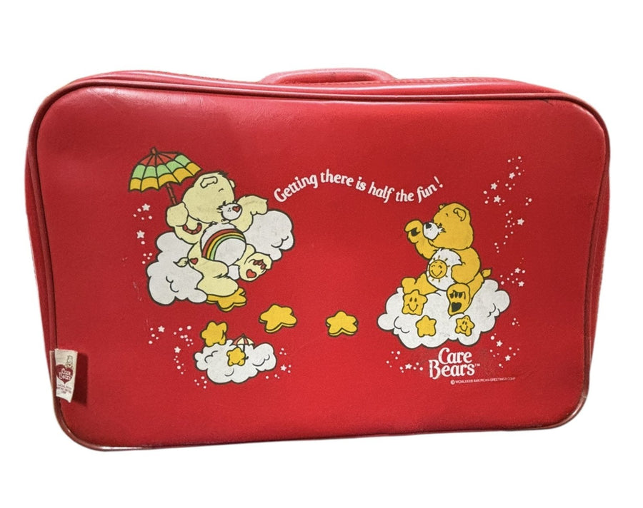 Care Bears Suitcase 1983 Red Luggage Vintage American Greetings Storage Case