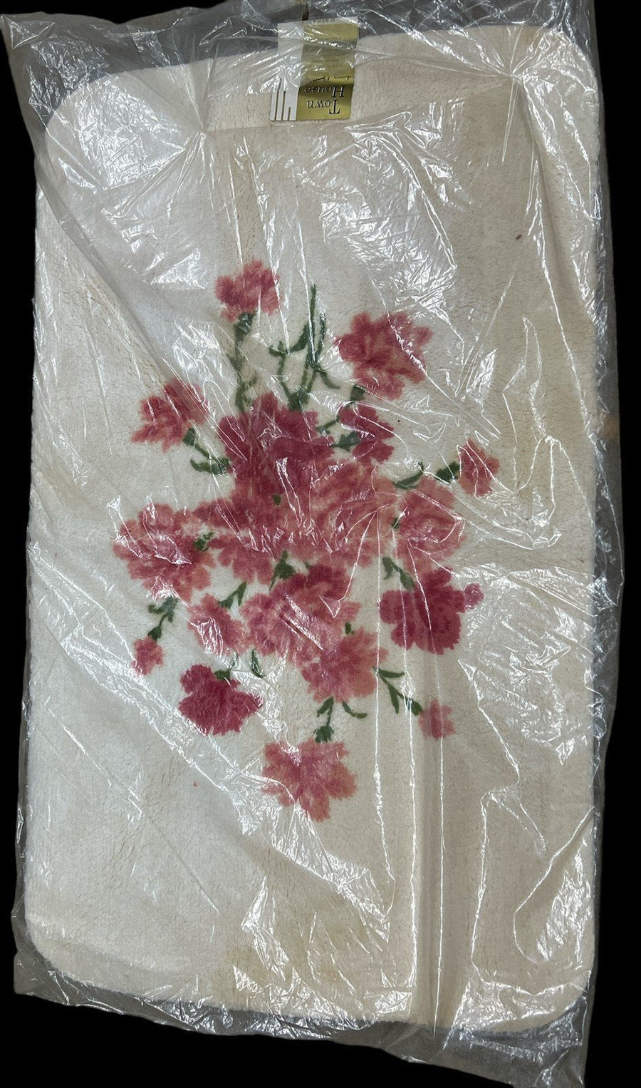 Town House Luxury Rug Antique Hedaya Bros Vintage 21" x 36" Red Floral Design