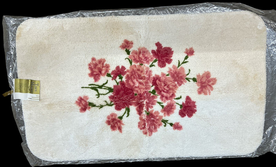 Town House Luxury Rug Antique Hedaya Bros Vintage 21" x 36" Red Floral Design
