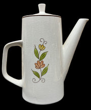 Mikasa Coffee/Tea Pot Antique Cera Stone Vintage Early Morn Japan Rooster