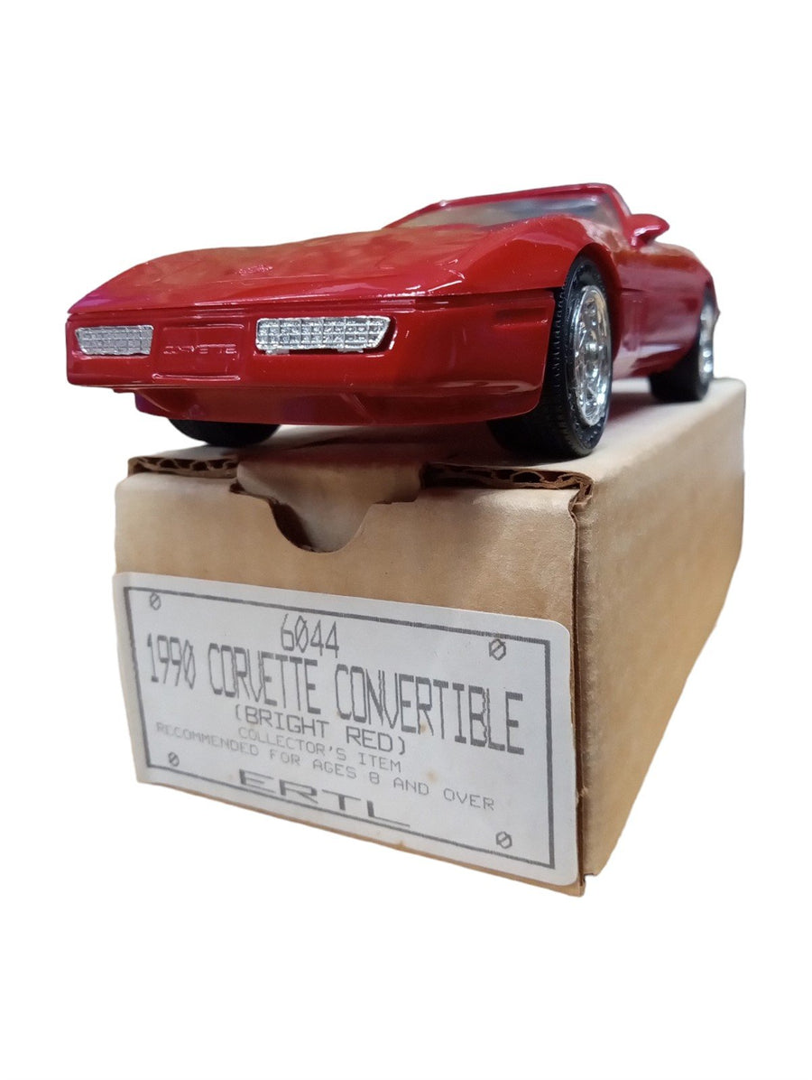 Ertl 1990 Corvette Bright Red Convertible Model Car Collectible Automotive