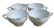 Ceramic Antique Tea Pot Saucer Cup Creamer Sugar Bowl Lunch Plate Vintage 15 Pcs