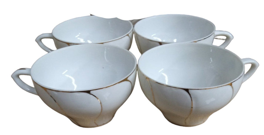 Ceramic Antique Tea Pot Saucer Cup Creamer Sugar Bowl Lunch Plate Vintage 15 Pcs