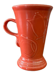 Fiesta - Persimmon Orange Retired Pedestal Mug Homer Laughlin Ceramic Coffee Cup