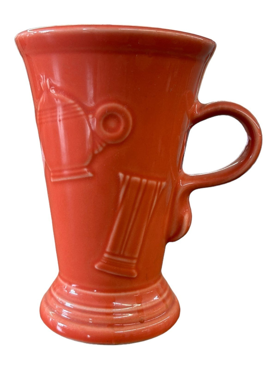 Fiesta - Persimmon Orange Retired Pedestal Mug Homer Laughlin Ceramic Coffee Cup