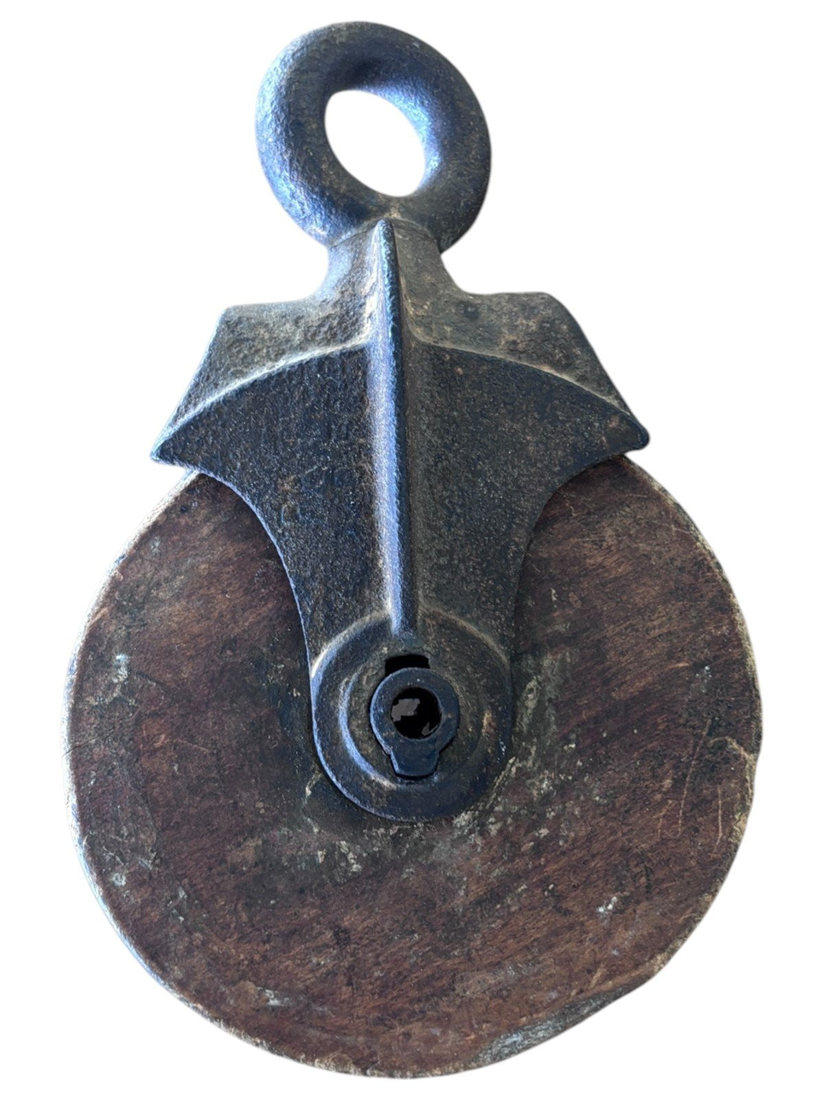 Wooden Pulley With Cast Iron hardware Vintage