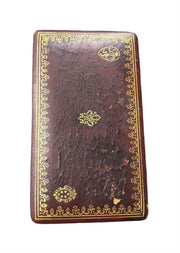 Jewelry Box Vintage Maroon Exterior Gold Detailing Wooden Interior