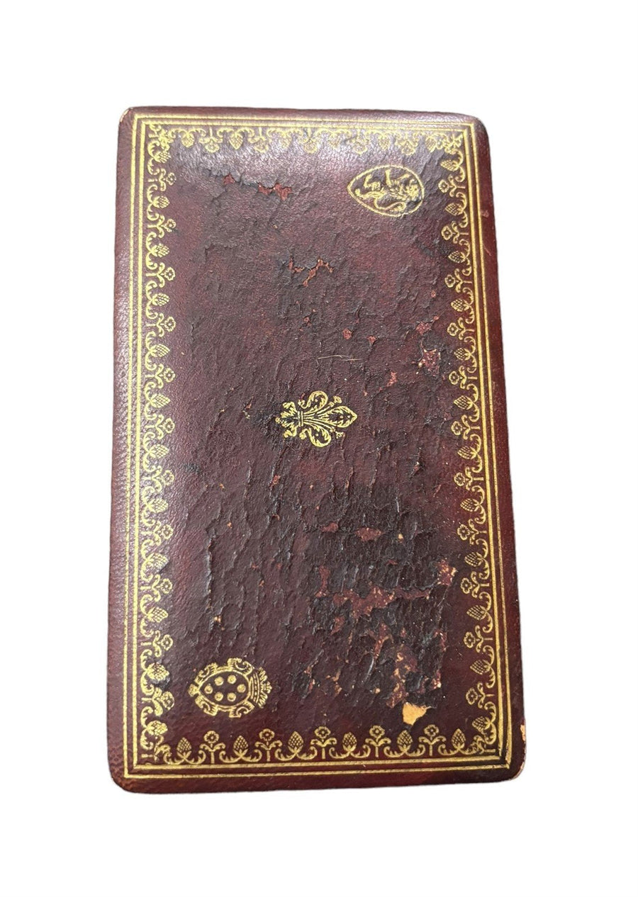 Jewelry Box Vintage Maroon Exterior Gold Detailing Wooden Interior