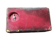 Jewelry Box Vintage Maroon Exterior Gold Detailing Wooden Interior