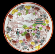 Japanese Women and Pagoda Saucers Antique Made in Japan Vintage Set of 6