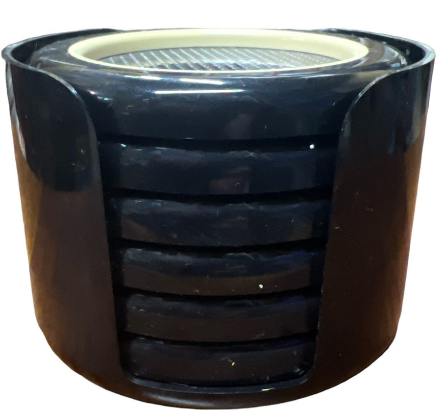 Scaroni Coasters Vintage Per Alimenti Casa Bar Set of 6 with Holder Black White