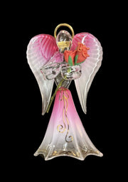 Glass Baron Red Angelique Figurine Pink Gold Angel Sculpture Home Decor