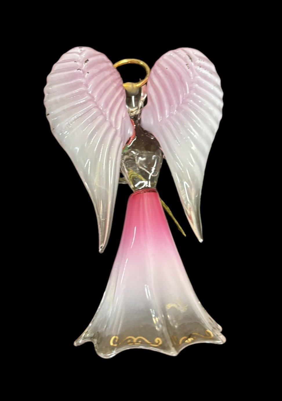 Glass Baron Red Angelique Figurine Pink Gold Angel Sculpture Home Decor