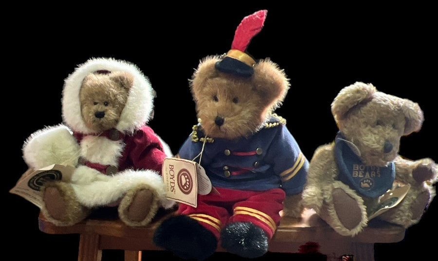 Boyds Bears Vintage Prince Mrs Fezziwig Jodi Bear Quincy by Enesco Set of 3