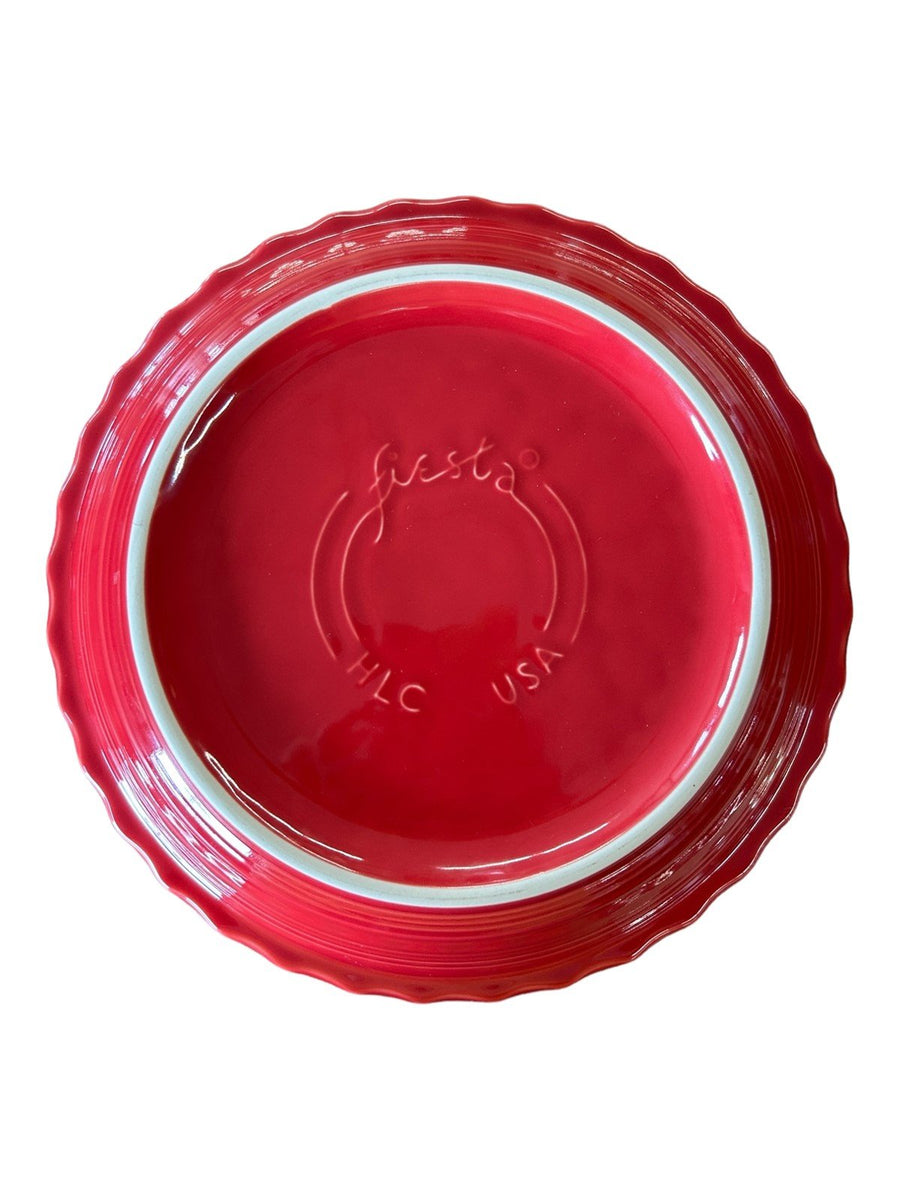 Fiesta - Scarlet Red Deep Dish Pie Baker Plate Pan Dish Homer Laughlin Bakeware