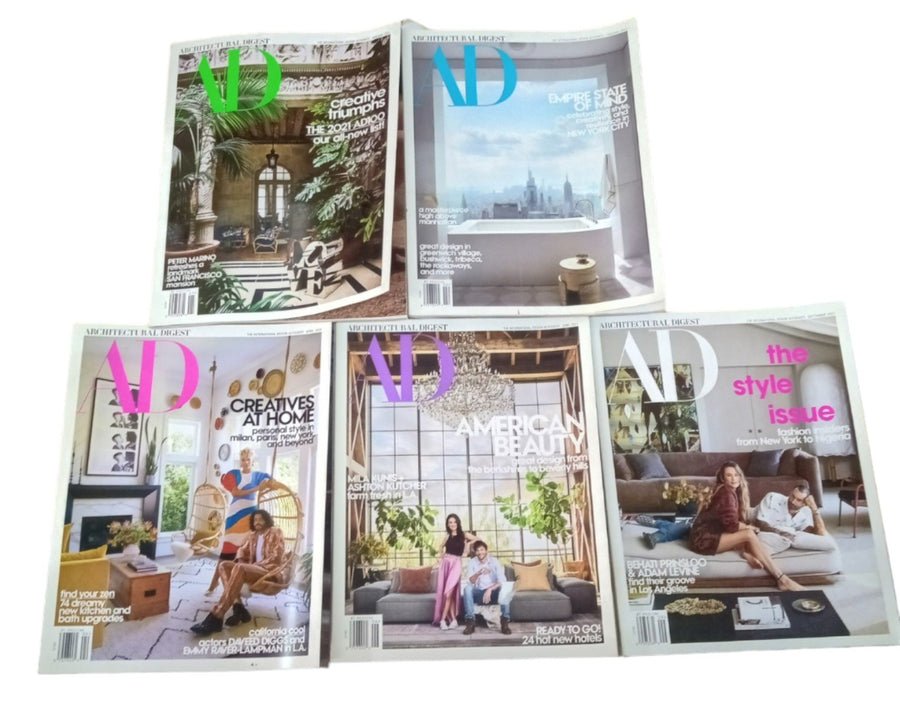 Architectural Digest Magazines Lot of 5 Year 2021 International Design Authority