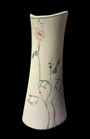 Baatz Ceramic Pottery Signed Vase Candlestick Holder Set Floral Home Decor