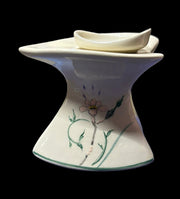 Baatz Ceramic Pottery Signed Vase Candlestick Holder Set Floral Home Decor