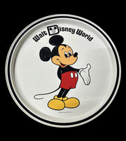 Mickey Mouse Walt Disney World Metal Tray Commemorative Round 11"