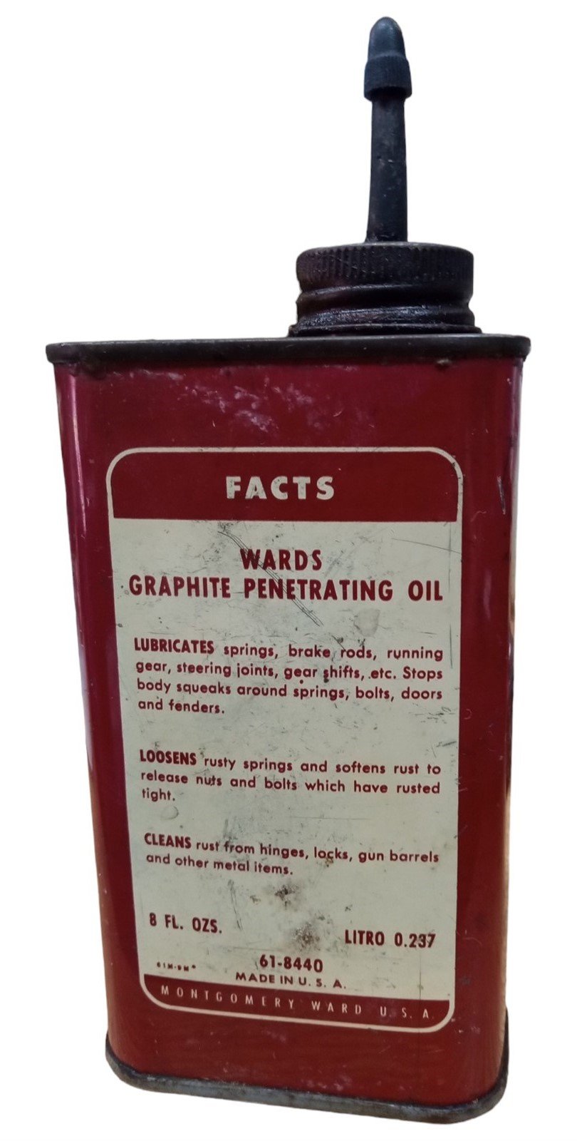 Ward's Graphite Penetrating Oil Can Vintage Collectible Garage Workshop