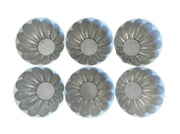Dessert Molds Metal Custard Bowls Set of 6 Vintage Scalloped Ramekins