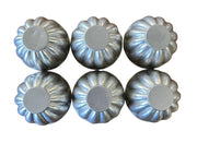 Dessert Molds Metal Custard Bowls Set of 6 Vintage Scalloped Ramekins