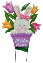 Handcrafted Easter Bunny Yard Art Outdoor Spring Holiday Outdoor Yard Decor