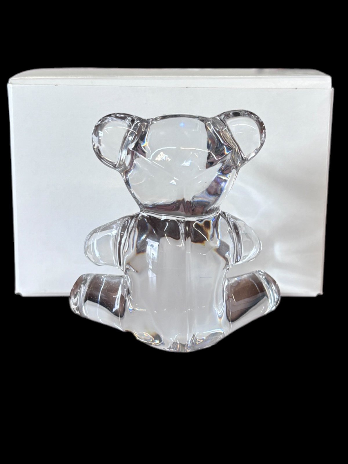 Ralph Lauren Crystal Glass Teddy Bear Paperweight Vintage