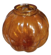 Amber Glass Swag Lamp Globe For MCM Hanging Lamp Vintage Collectible Art Glass