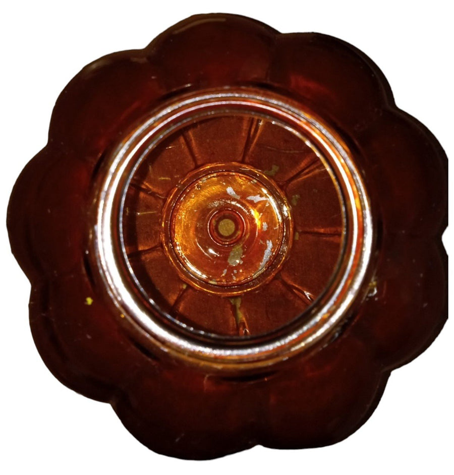 Amber Glass Swag Lamp Globe For MCM Hanging Lamp Vintage Collectible Art Glass