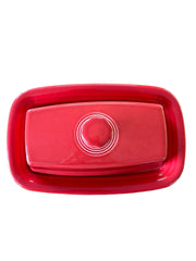 Fiesta - Scarlet Red XL Covered Butter Dish Homer Laughlin Ceramic Kitchenware