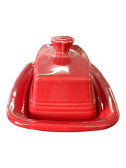 Fiesta - Scarlet Red XL Covered Butter Dish Homer Laughlin Ceramic Kitchenware