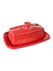 Fiesta - Scarlet Red XL Covered Butter Dish Homer Laughlin Ceramic Kitchenware