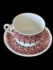 Seltmann Weiden Bavaria W Germany Teacup and Saucer W/ Ukrainian Art by Marusia