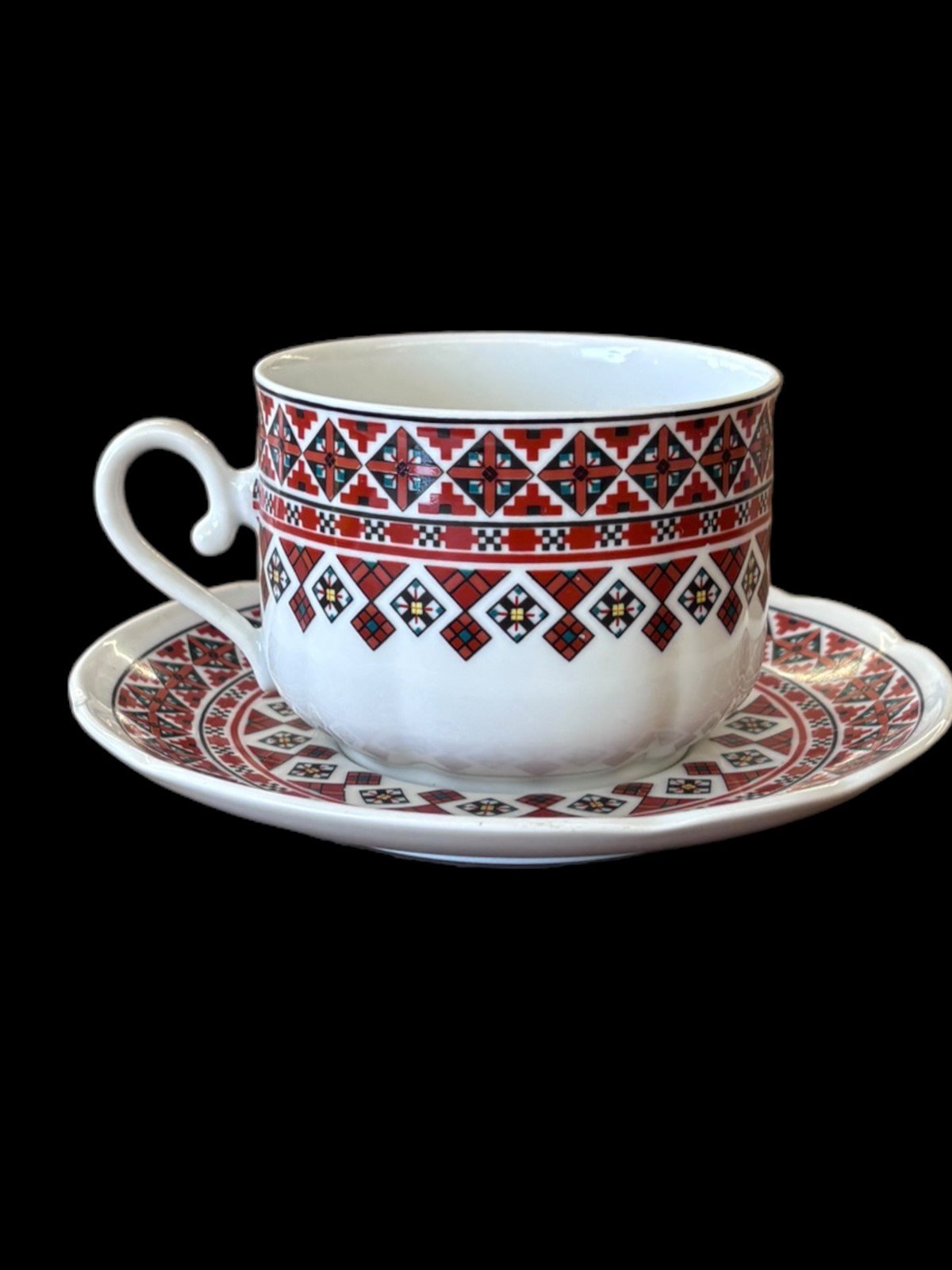 Seltmann Weiden Bavaria W Germany Teacup and Saucer W/ Ukrainian Art by Marusia