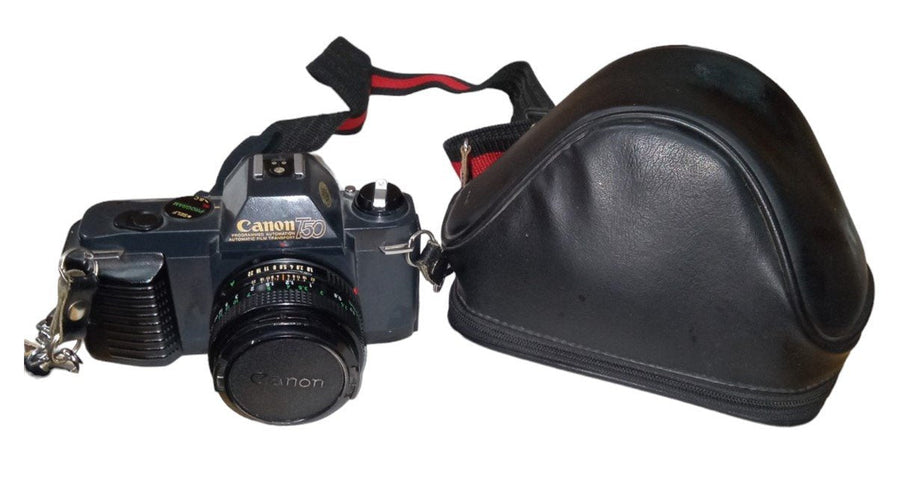 Canon T50 Camera With Leather Case & Carrying Strap Collectible Photography