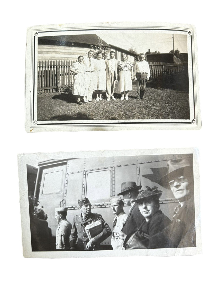 Antique Photo Lot 12 Pictures 5 Frames Mixed Years Black and White