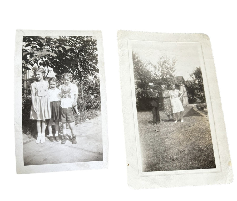 Antique Photo Lot 12 Pictures 5 Frames Mixed Years Black and White