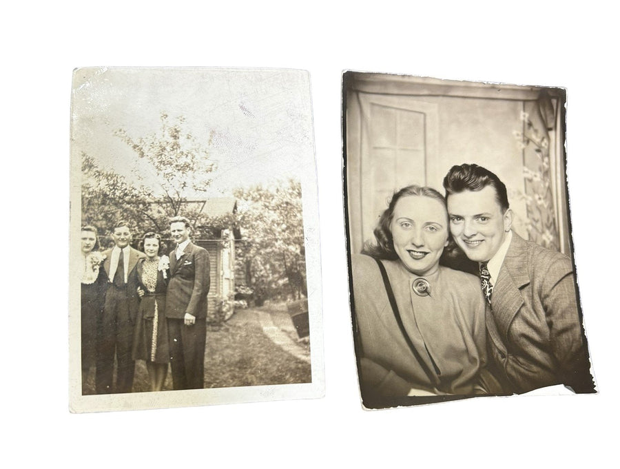 Antique Photo Lot 12 Pictures 5 Frames Mixed Years Black and White