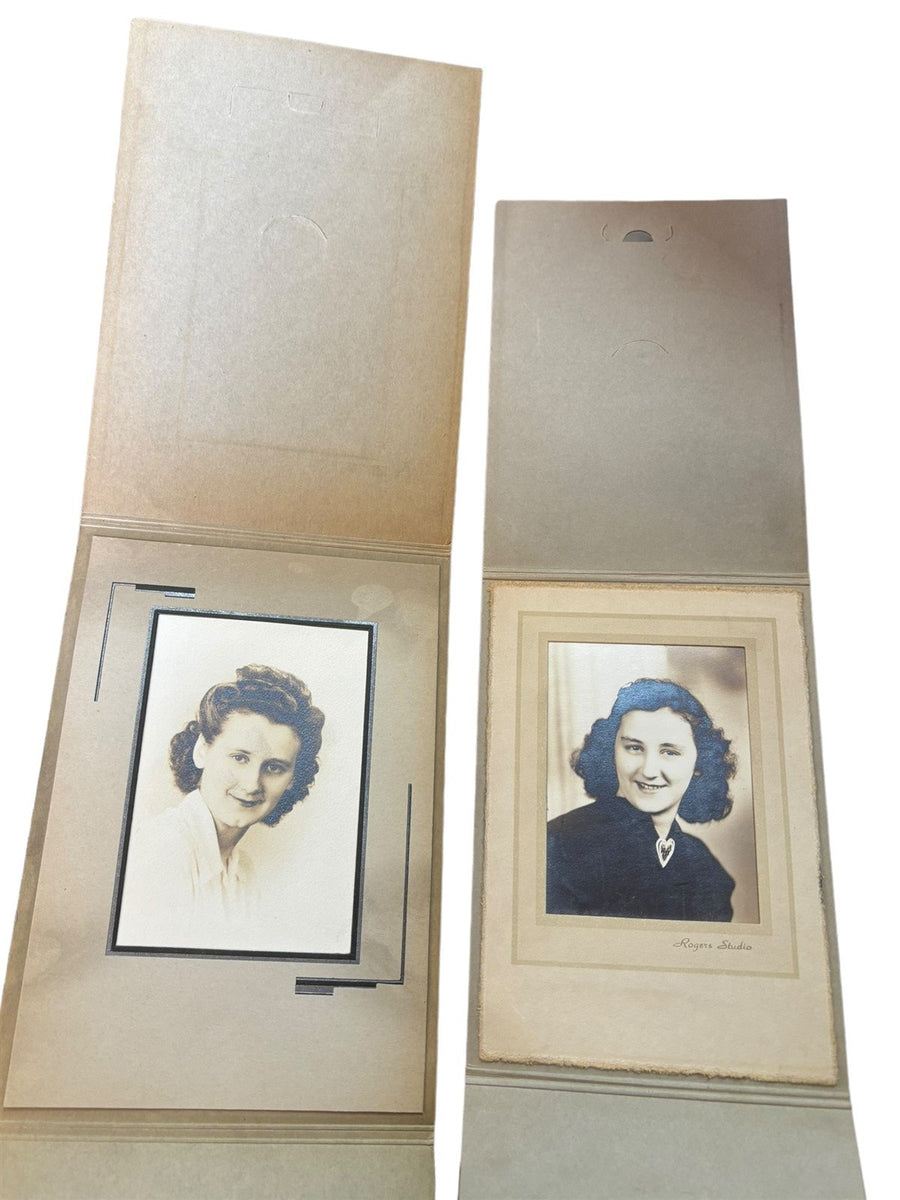 Antique Photo Lot 12 Pictures 5 Frames Mixed Years Black and White