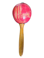 Wooden Maracas From Cuba Hand Painted and Carved Cuea