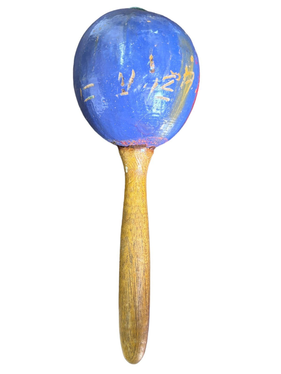 Wooden Maracas From Cuba Hand Painted and Carved Cuea