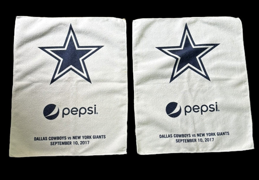 Dallas Cowboys Pepsi Towels NFL Pair NY Giants 2017 Football White Navy