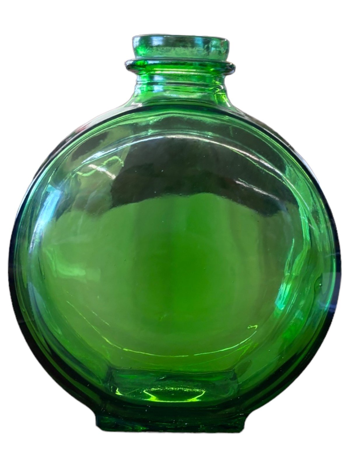 Sunsweet Green Circle Juice Bottle See Through Glass Vintage