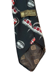 Necktie Guy Laroche Paris Cravates 100% Imported Polyester Black Red White
