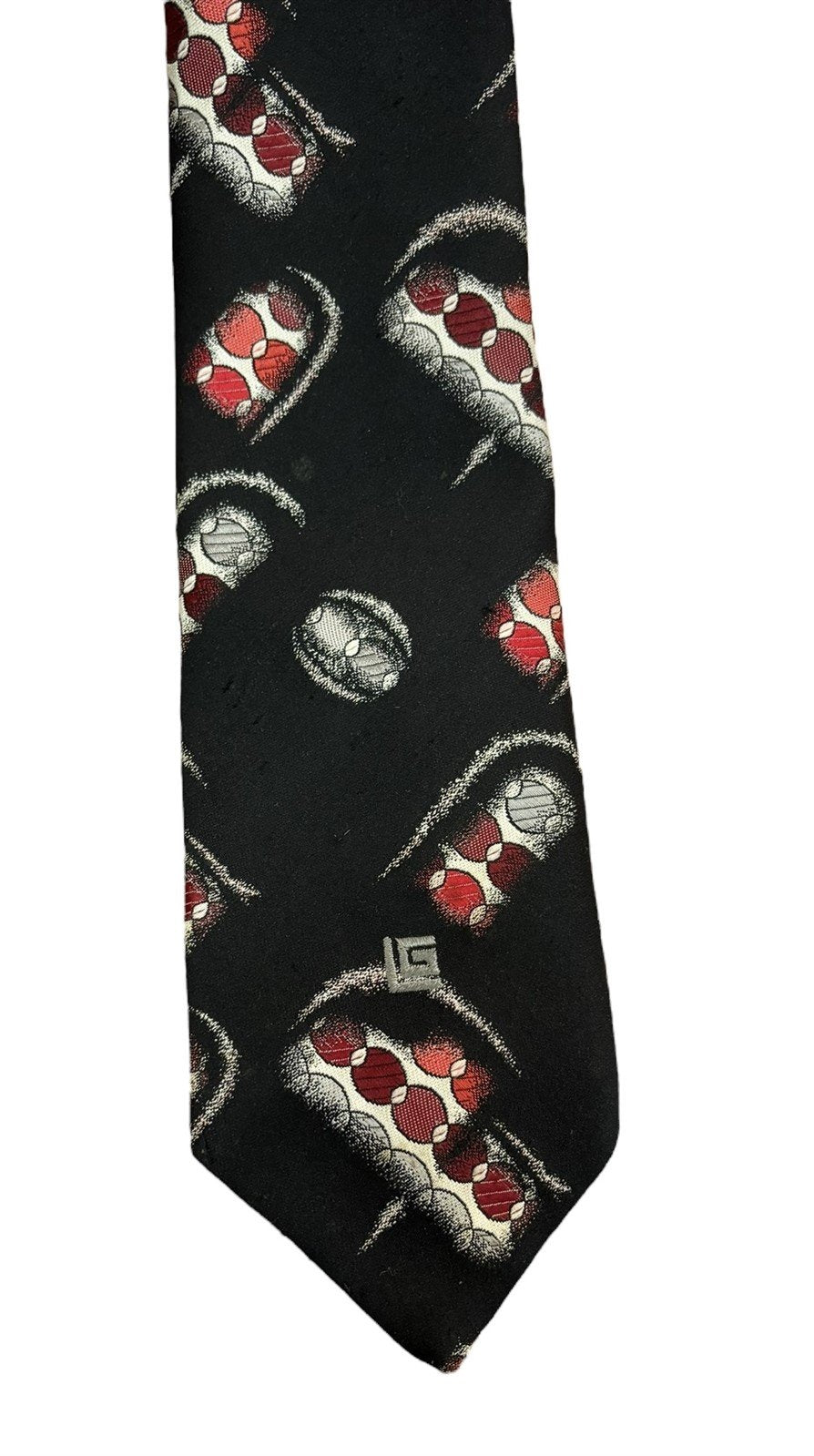 Necktie Guy Laroche Paris Cravates 100% Imported Polyester Black Red White