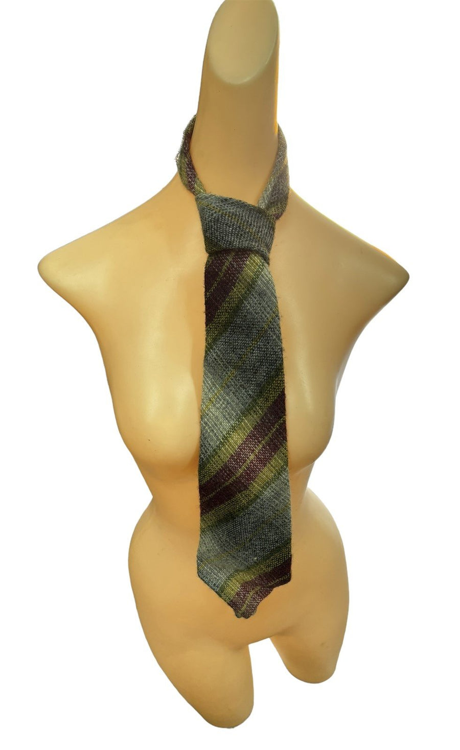 Necktie Shetland Wool Highbee's Plaid Red Green Yellow Men's Woven Accessory