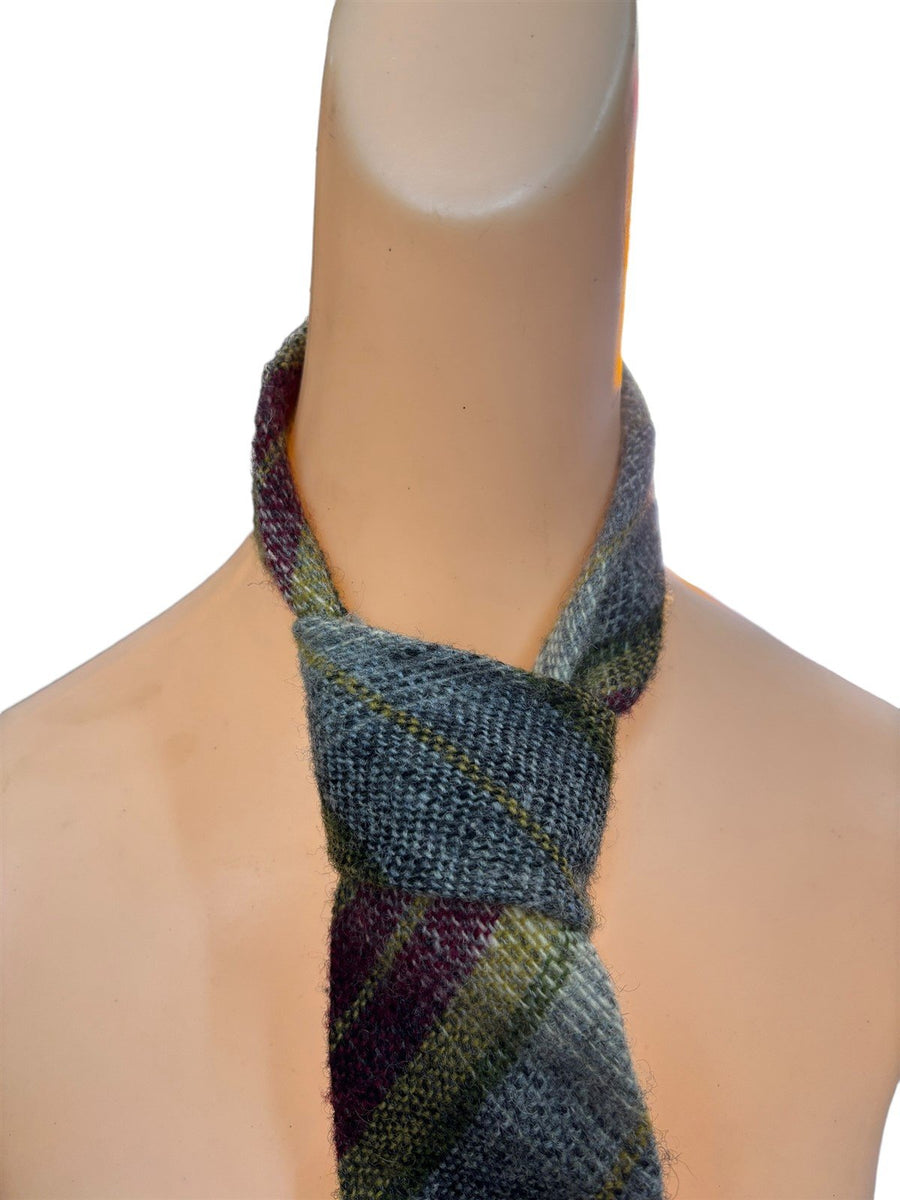Necktie Shetland Wool Highbee's Plaid Red Green Yellow Men's Woven Accessory